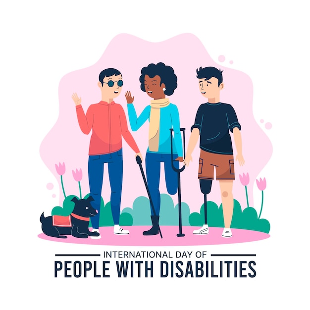 Free vector hand drawn international day of people with disability