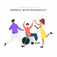 Vettore gratuito giornata internazionale delle persone con disabilità disegnata a mano