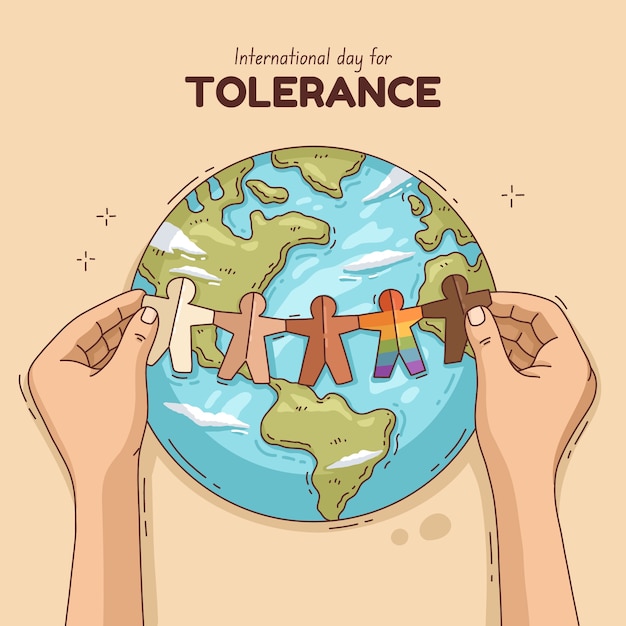 Free vector hand drawn international day for tolerance illustration