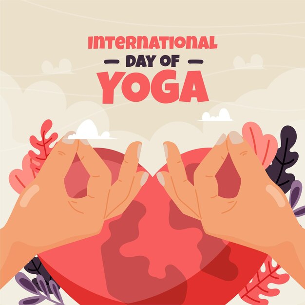 Hand drawn international day of yoga