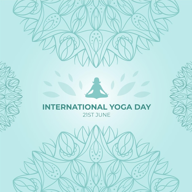 Hand drawn international day of yoga