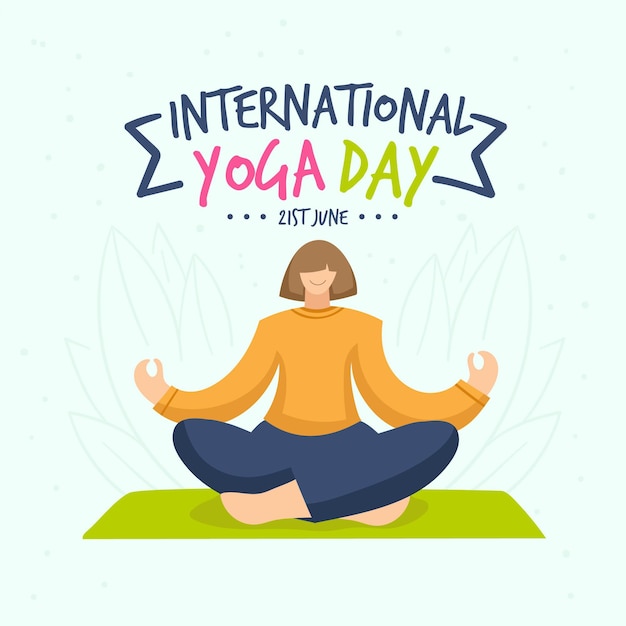 Giornata internazionale dello yoga disegnata a mano