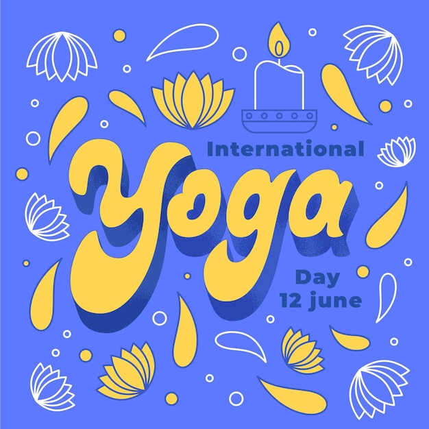 Giornata internazionale dello yoga disegnata a mano