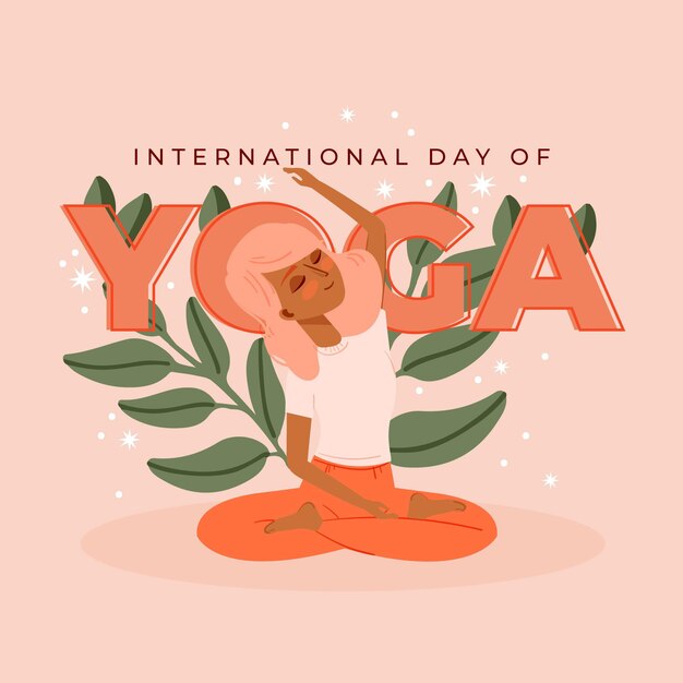 Hand drawn international day of yoga