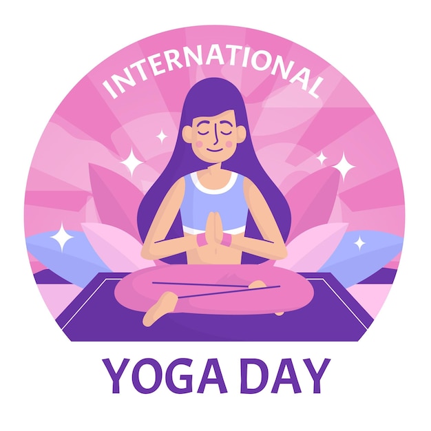 Hand drawn international day of yoga