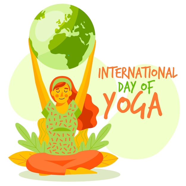 Hand drawn international day of yoga