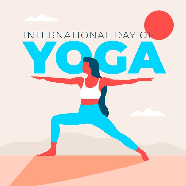 Hand drawn international day of yoga
