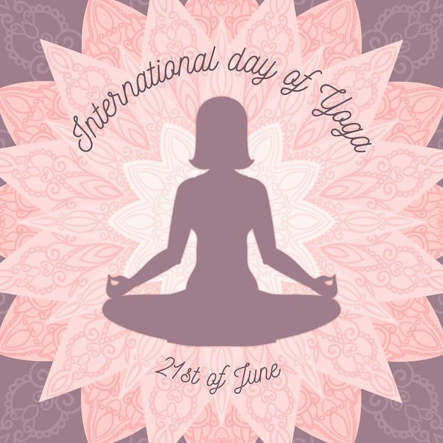 Free vector hand drawn international day of yoga