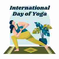 Vettore gratuito giornata internazionale dello yoga disegnata a mano