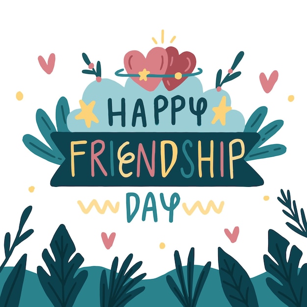 hand drawn international friendship day illustration