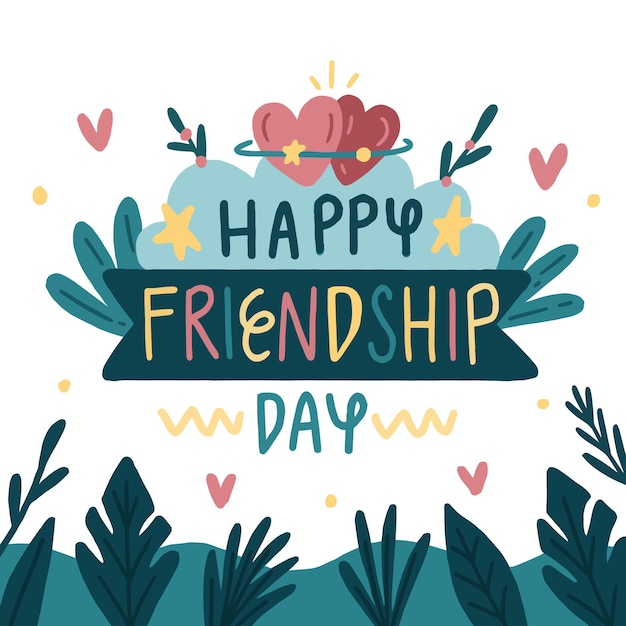 Free vector hand drawn international friendship day illustration