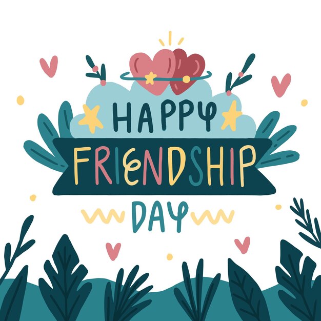 Hand drawn international friendship day illustration