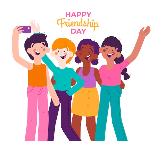 Free vector hand drawn international friendship day illustration