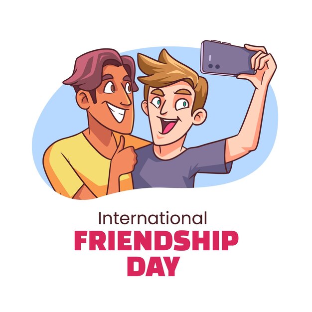 Hand drawn international friendship day illustration