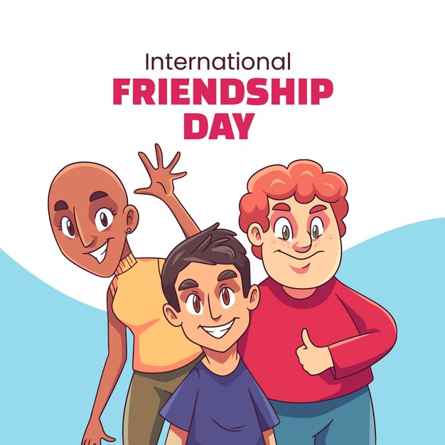 Нарисованная рукой иллюстрация дня международной дружбы