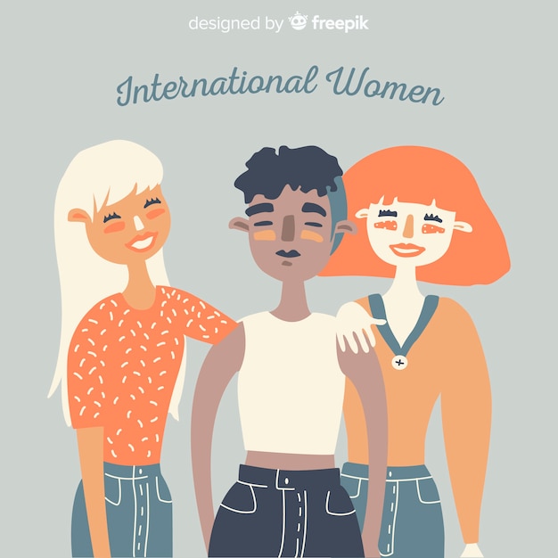 手描きの国際女性グループ