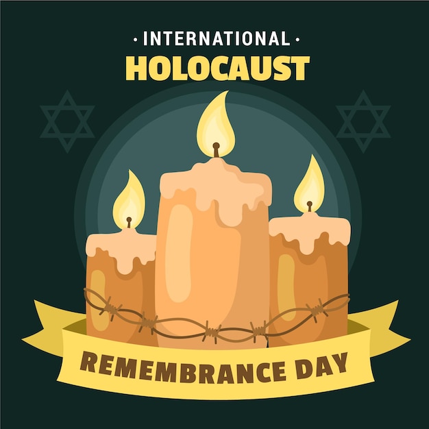 Hand drawn international holocaust remembrance day