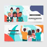 Free vector hand drawn international human rights day horizontal banners set