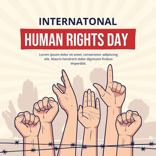 Нарисованная рукой иллюстрация международного дня прав человека