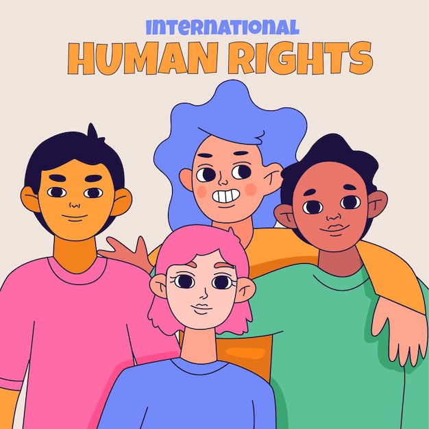 Hand drawn international human rights day