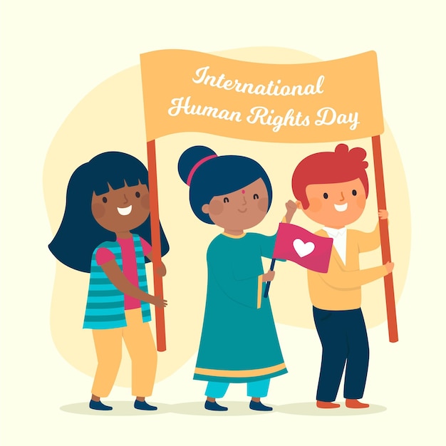 Free vector hand drawn international human rights day