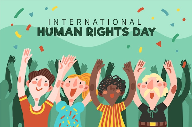Hand drawn international human rights day