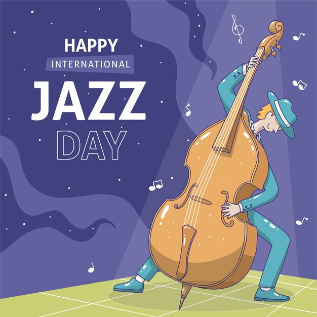 Hand-drawn international jazz day event