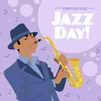 Free vector hand drawn international jazz day illustration