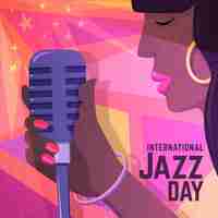 Free vector hand drawn international jazz day illustration