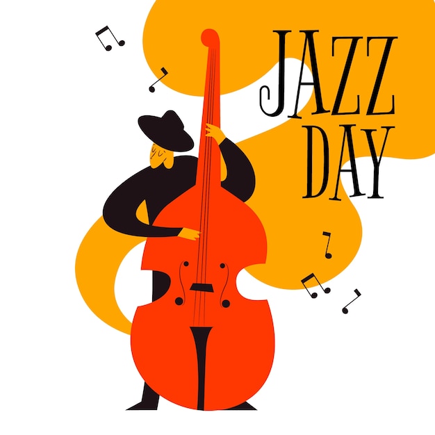 Free vector hand drawn international jazz day