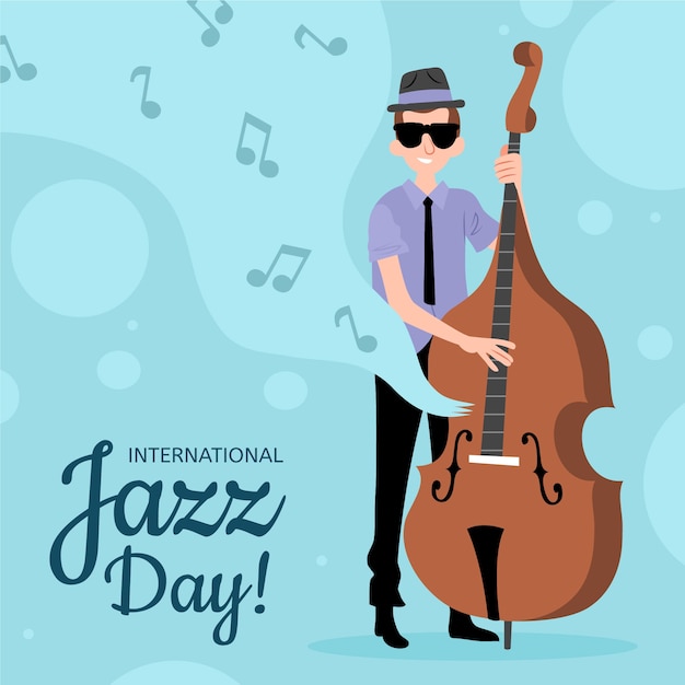 Hand drawn international jazz day