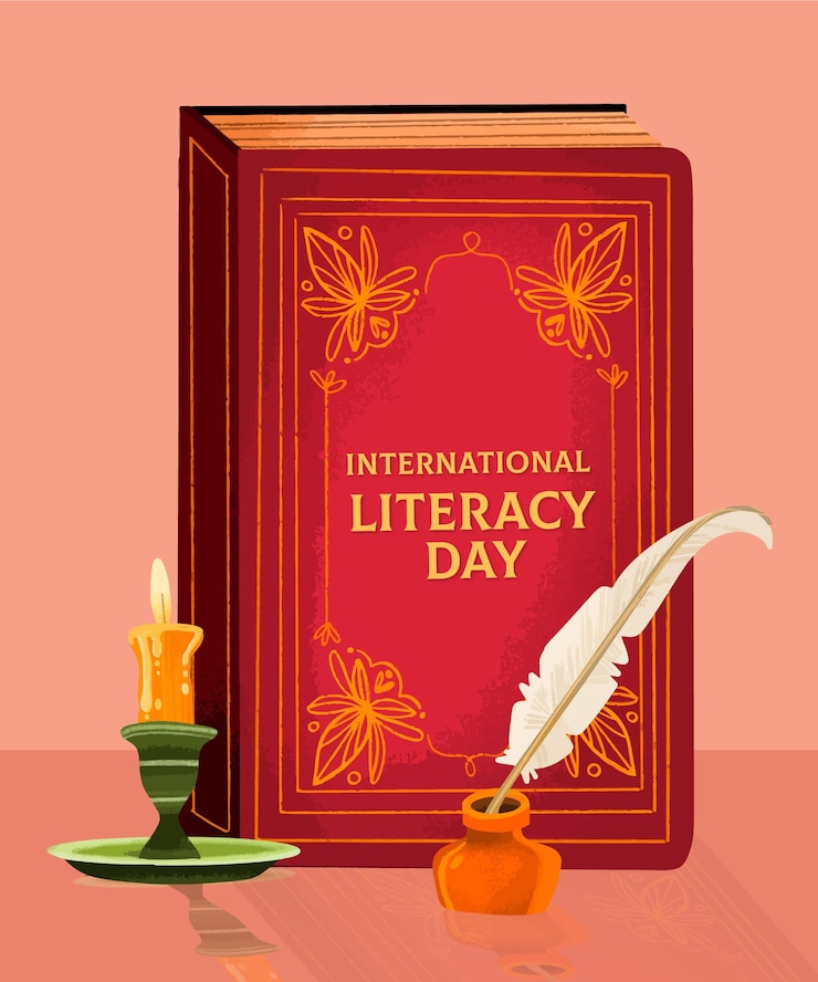 Free Vector hand drawn international literacy day