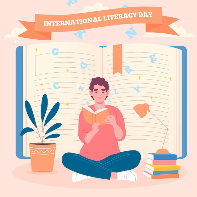 Free vector hand drawn international literacy day