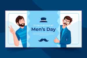 Free vector hand drawn international men's day horizontal banner template
