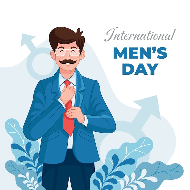 Hand drawn international men's day illustration