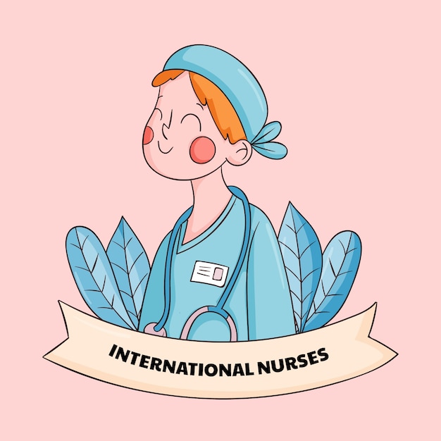 Hand drawn international nurses day illustration