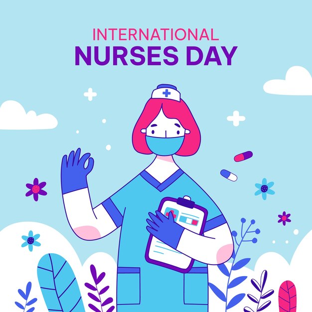 Hand drawn international nurses day illustration