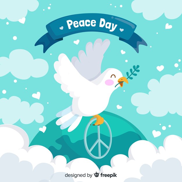 Free vector hand drawn international peace day concept with white dove