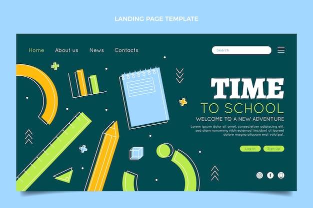 Free vector hand drawn international school landing page