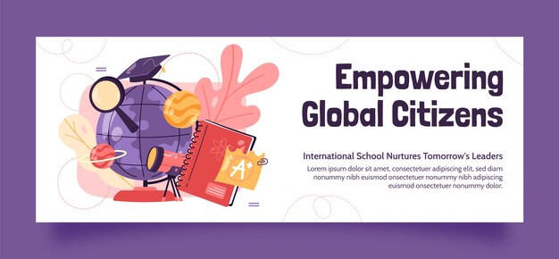 Hand drawn international school template