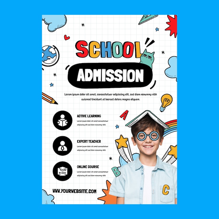 Free Vector hand drawn international school template