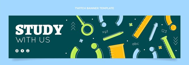 Hand drawn international school twitch banner