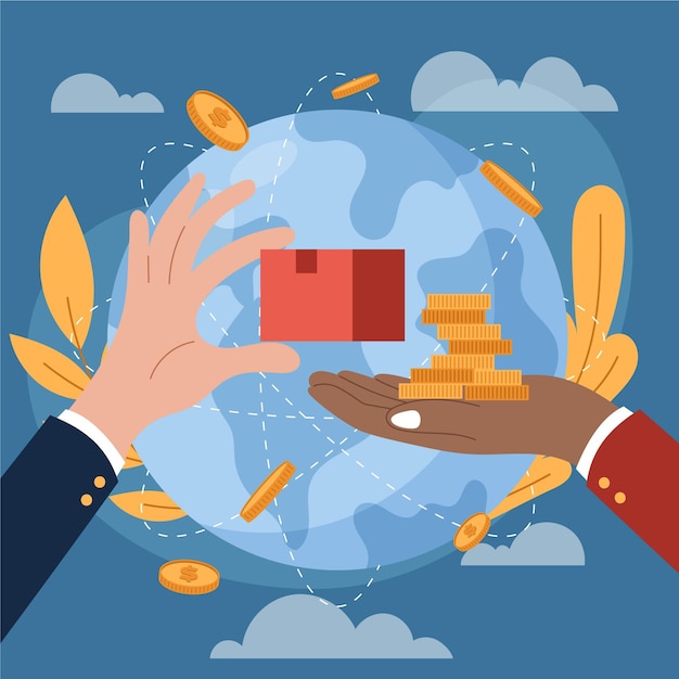 hand drawn international trade concept