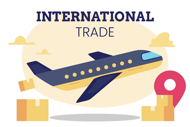 Ручной обращается международная торговля с самолетом
