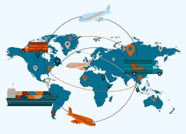Free Vector hand drawn international trade