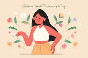 Бесплатное векторное изображение Ручной обращается международный женский день фон
