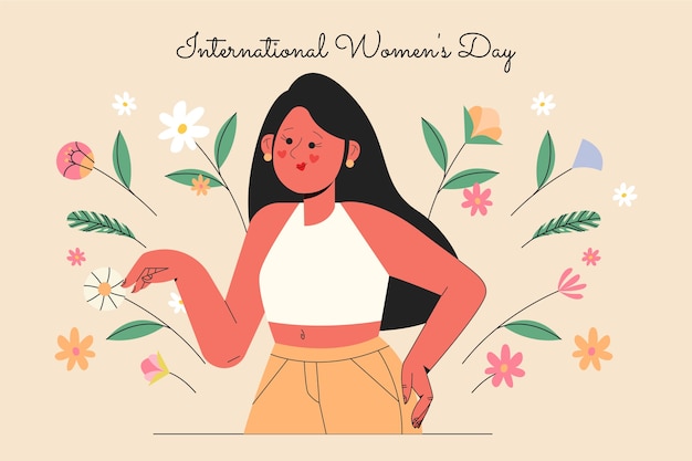 Hand drawn international women's day background