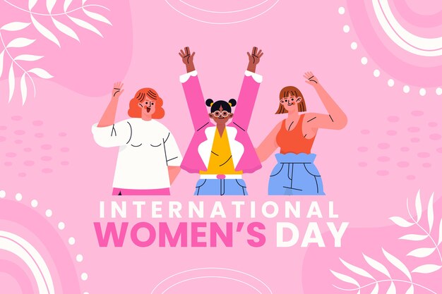 Hand drawn international women's day background