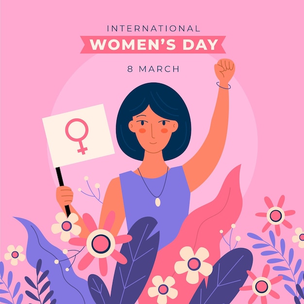 손으로 그린 국제 여성의 날 그림