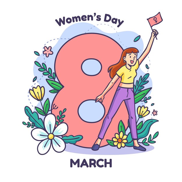 Hand drawn international women's day illustration